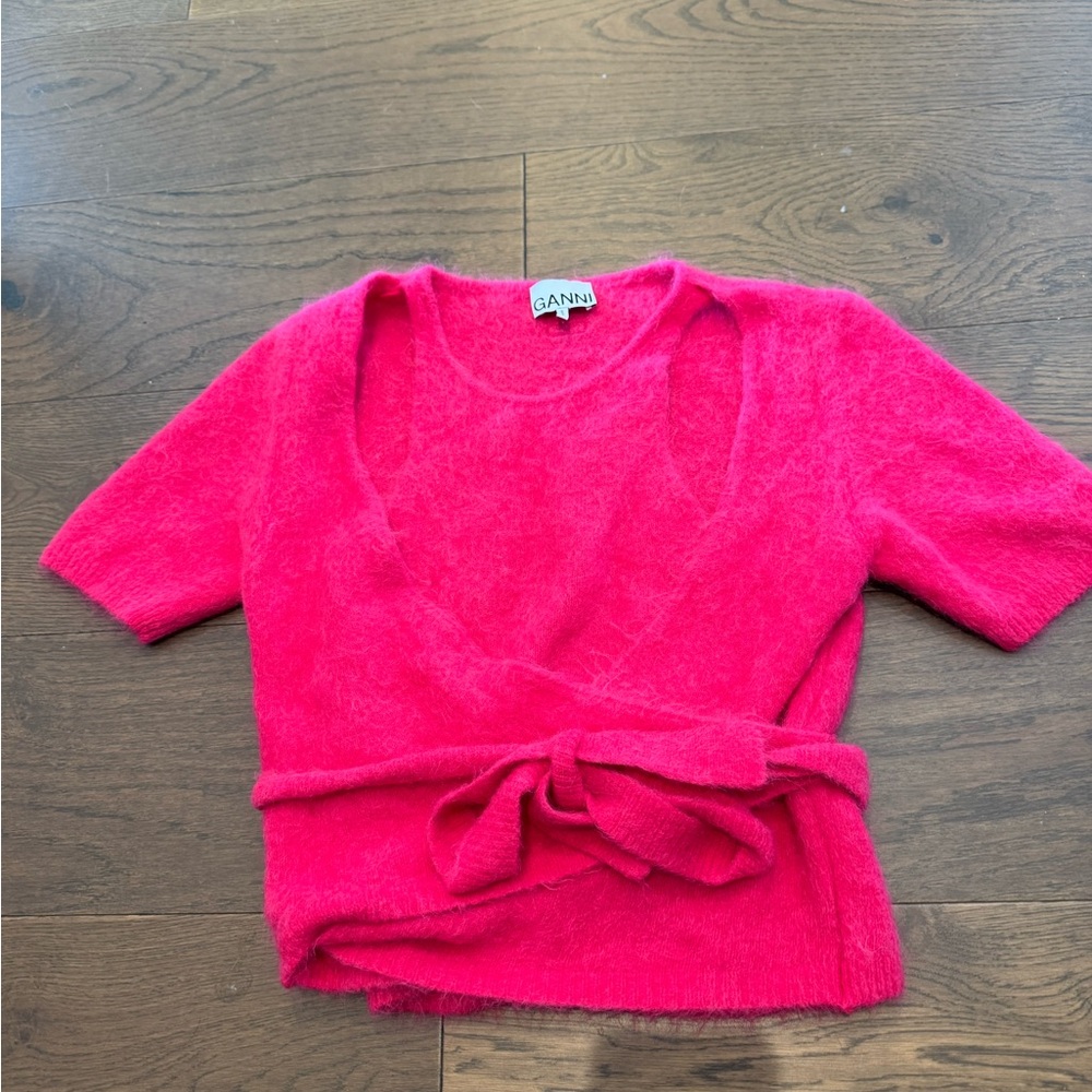 Ganni Fuchsia Wrap Cardigan